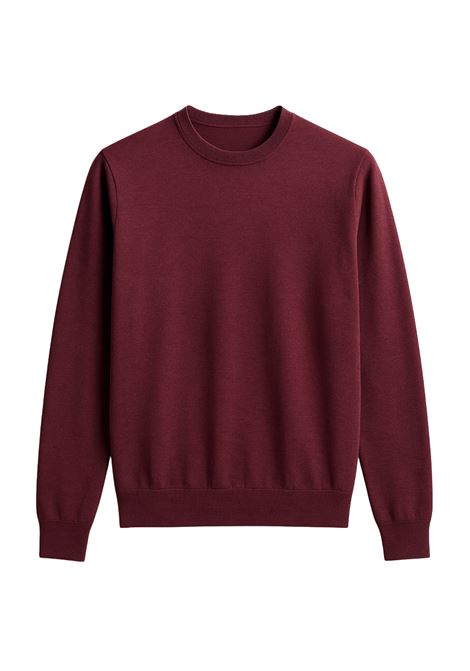 Maglia Girocollo Uomo Cavalieri Milano in Lana Merino, Cashmere e Seta  Bordeaux Cavalieri Milano | Maglieria | 87132713